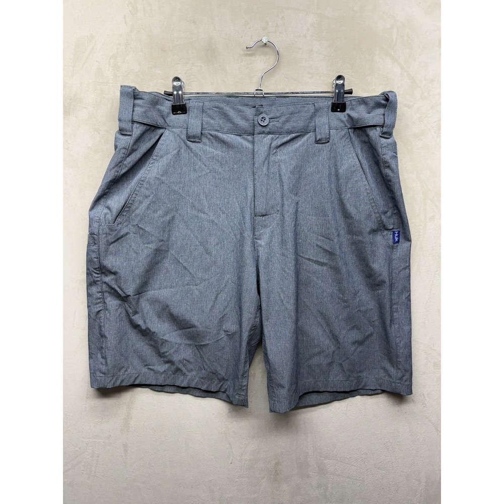 Huk Shorts Men's 34 Large Next Level Performance Blue Fishing Outdoor Stretch
